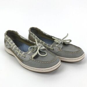Sperry Top Sider Angelfish Boat Shoes Women's Size 5M Gray Leather Slip-on